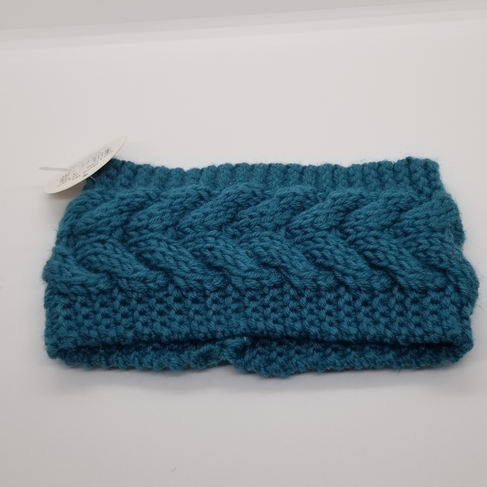 NWT Britt's Knits headband headwarmer teal peacock color